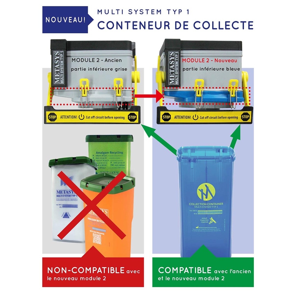 Cassette récupérateur amalgame MTS1- bleue METASYS