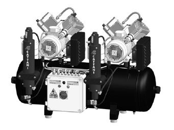 Compresseur nu Double BICYLINDRE AC400 8 bar 5 postes