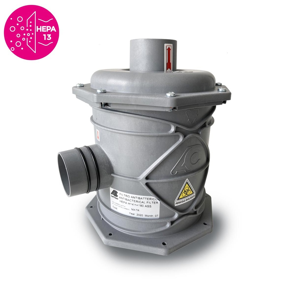 Kit première installation filtre bactériologique HEPA H14 pour aspiration (de 1 à 4 postes) - Cattani