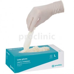 Gants Latex peu poudrés CE NF  ""M"", x100"