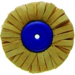 Brosse Chamois frangée 90 mm (centre plastique bleu)