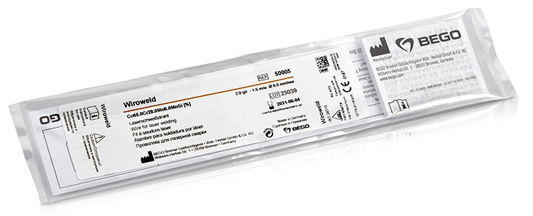 Wiroweld - matériaux d'apport de soudure (Co-Cr) Ø 0,5mm pour la soudure au laser 1.5m 2g