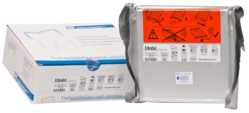 Erkodur, 2,00mm, 125x125mm, clair (x10)