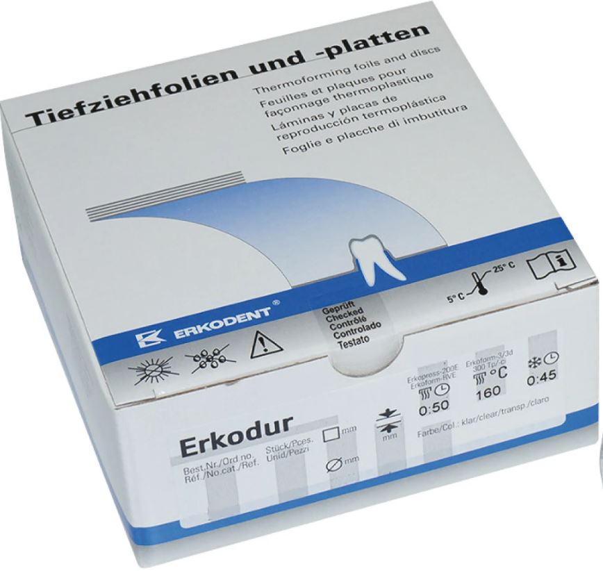Erkodur, 1,00mm, 125x125mm, clair (x100)