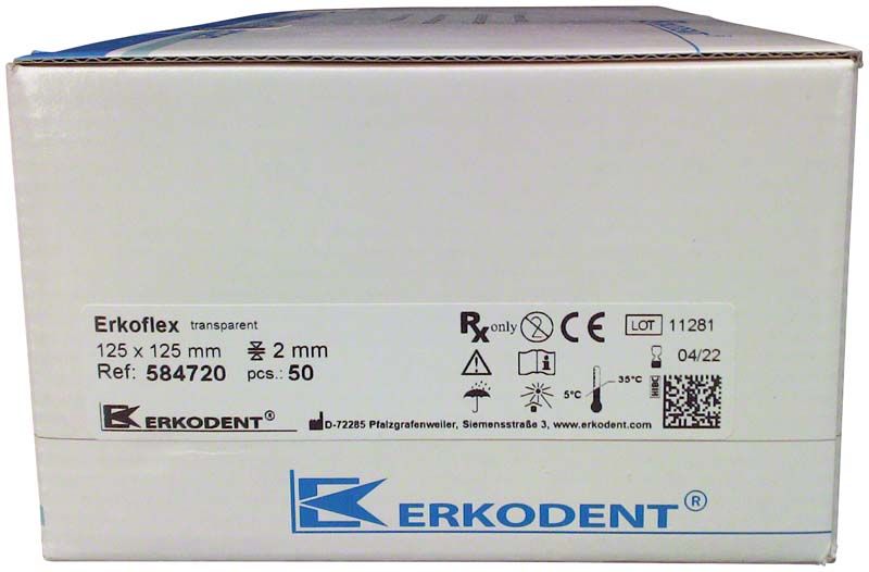 Erkoflex, 2,00mm, 125x125mm, transp. (x50)