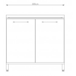 Meuble LAB21AA 100 cm 2 Portes + 2 Etagères