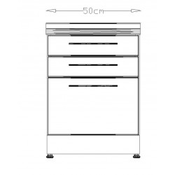 Meuble E42 1 porte + 2 tiroirs