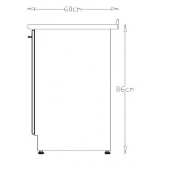Meuble E36  1 porte + 2 étagères