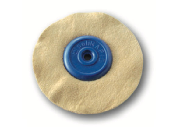 Brosse Chamois 21A/90 POLIRAPID ( non frangée, centre plastique bleu, ø90mm)