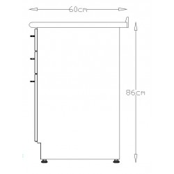 Meuble E38 1 porte + 2 tiroirs