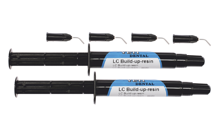 Build Up Resin LC seringues 2*3g (avec 4 inserts) résine à modeler photoréactive bleu transparent