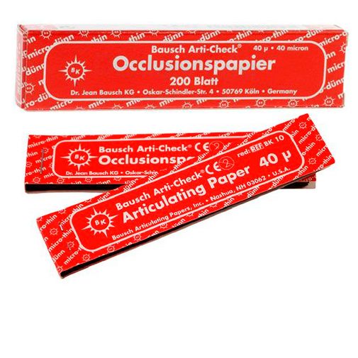 PAPIER D'OCCLUSION 40µ 2 faces BK10 rouge