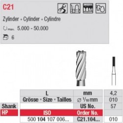 Fraise Carbure Tungstène Cylindre 1.0 mm (x5) C21.104.010