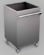 Meuble poubelle sur roulettes Inox