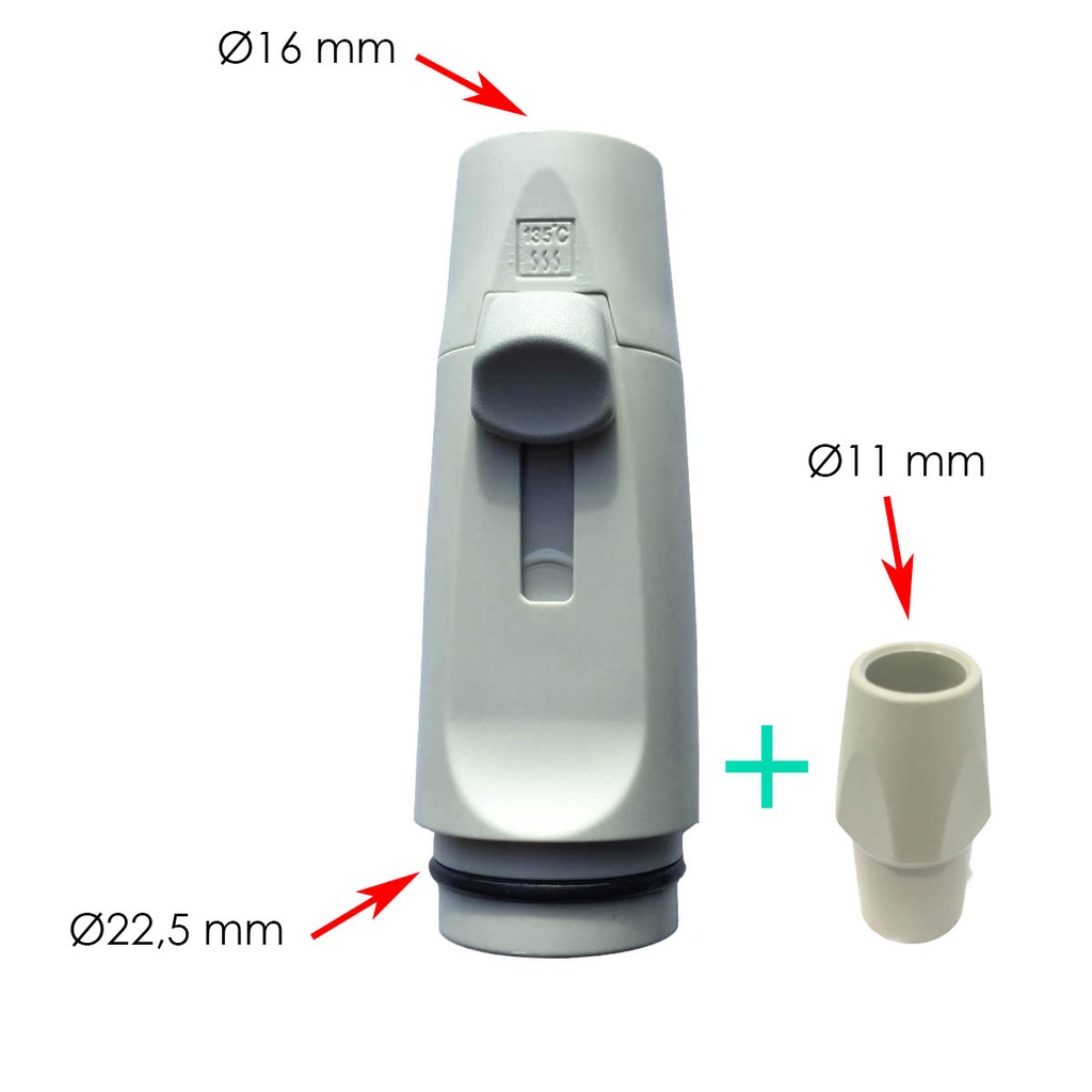 Raccord grande canule Ø17 + Réducteur