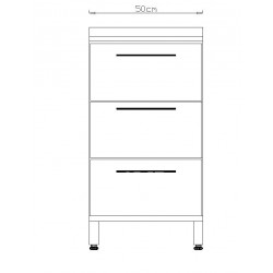 [7989] Meuble LAB21 AC 50 cm 3 Tiroirs  à plâtre