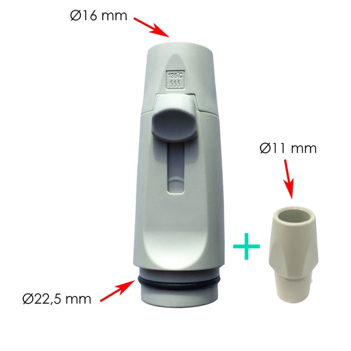 [91109163] Raccord grande canule Ø17 + Réducteur