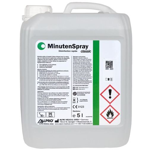 [AP3005] Minuten Spray pour Thalya Plus (Désinfection et nettoyage) - 5L