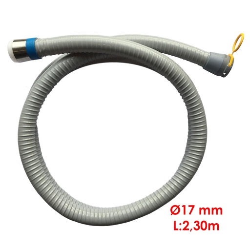 [10010553] Tuyau aspiration gris Ø17 complet (2,30m) - Planmeca