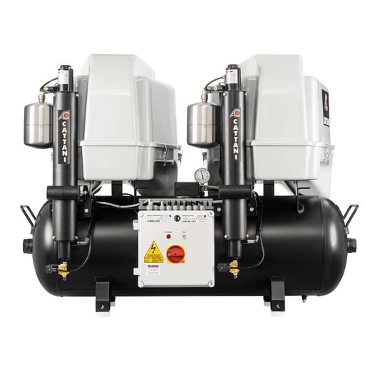 [013451] Compresseur Double BICYLINDRE AC400Q 8 bar capoté 5 postes