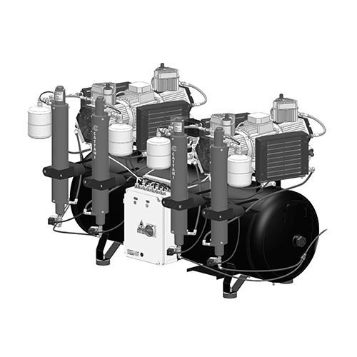 [013595] Compresseur nu TANDEM SIXCYLINDRE AC1200 8 bar 14 postes