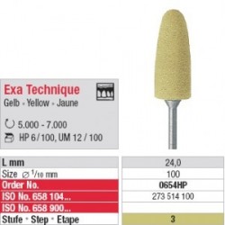 [0654HP-6] Polissoir  Exa Technique Jaune 10 mm (x6)
