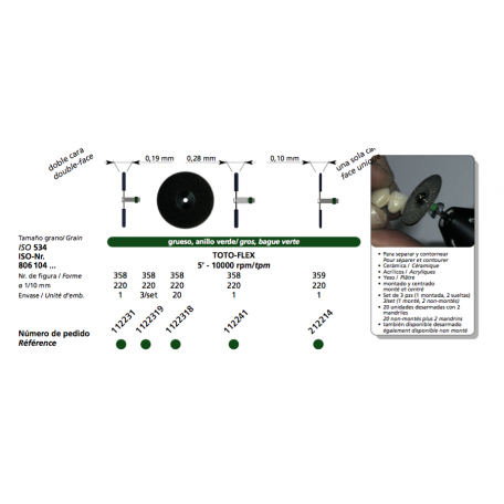 [11202] Disques TOTO-FLEX (x3) 22mm x 0.19