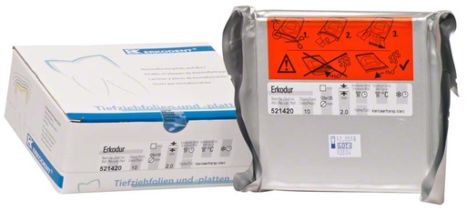 [521420] Erkodur, 2,00mm, 125x125mm, clair (x10)