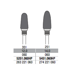 [5251.060HP] Fraise Carbure Tungstène Croisée moyen Grosse 51