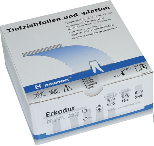[524410] Erkodur, 1,00mm, 125x125mm, clair (x100)