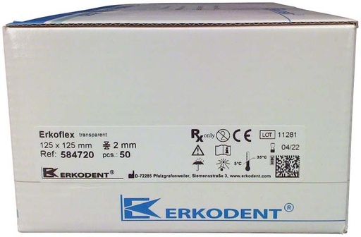 [584720] Erkoflex, 2,00mm, 125x125mm, transp. (x50)