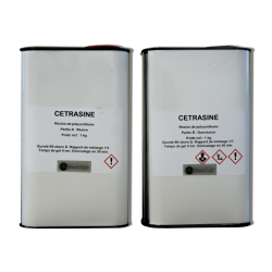 [980110] CETRASINE polyuréthane, bidon de 2 x 1kg Ivoire (résine époxy)