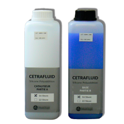 [980132] CETRAFLUID 16 Bleu foncé 2 bidons de 1L silicone de duplication