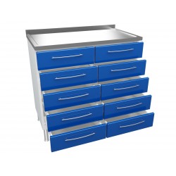 [7942] Meuble LAB21DD 100 cm 10 Tiroirs