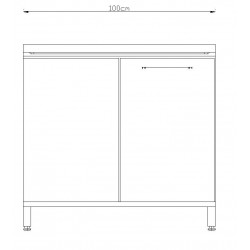 [7954] Meuble 100 cm 1 Porte  + 2 Etagères  LAB21 KA
