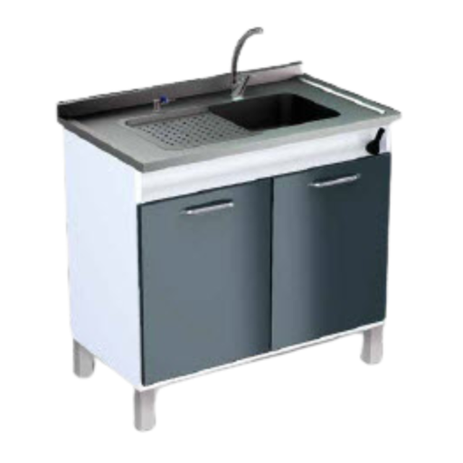 [7913] Meuble à plâtre LAB21E2 avec grand évier