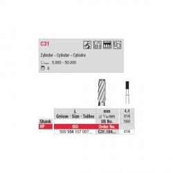 [C31.104.010] Fraise Carbure Tungstène Cylindre 1.0 mm (x5) C31.104.010