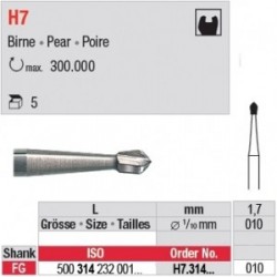 [H7.314.010] Fraise carbure de tungstène FG Poire (x5)