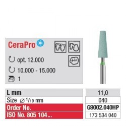 [G8002.040HP] Polissoir CeraPro Cône 4.0 mm Bague verte Gros grain