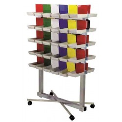 [R-100048-50] CHARIOT PORTE PLATEAUX DE TRAVAIL : 30 PLATEAUX PM + 20 PLATEAUX GM